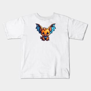 Adorable little bat with big blue wings Kids T-Shirt